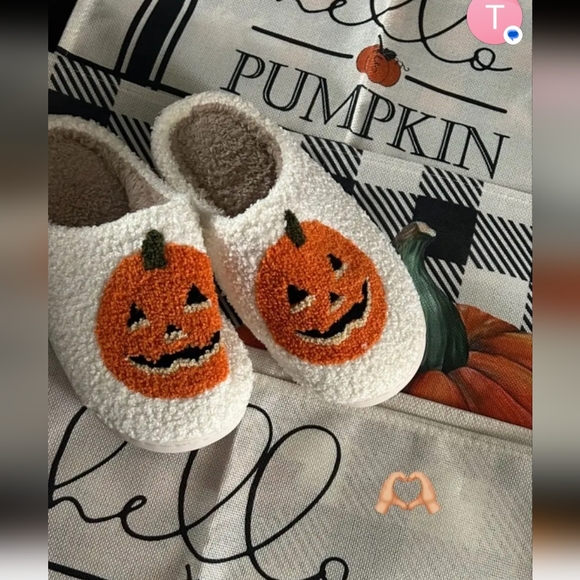 New soft Halloween Fall pumpkin slippers size 5 thru 10 available see all pics - Picture 1 of 7